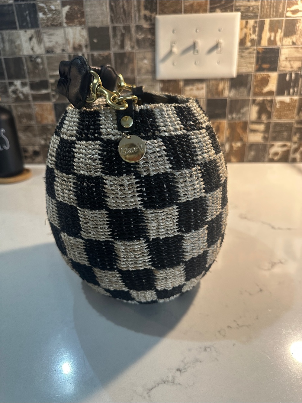 Clare V Checkered Pot de Miel Bag - Picture 6 of 7